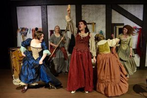 Dana Winter, Lanita Grice, Heather Christopher, Kate Ayers and Jesse Morrow in Playhouse Creatures